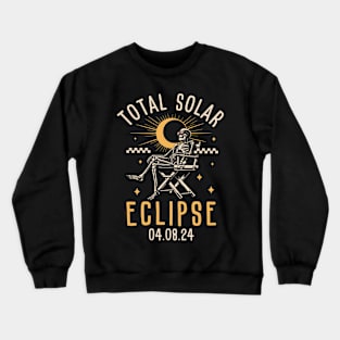 Total solar eclipse skeleton 08 04 2024 Crewneck Sweatshirt